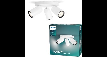 Philips Pongee opbouwspot - 3-lichts - wit