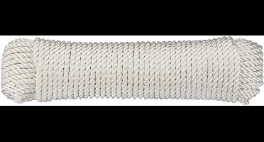 PA-koord 6 mm, 3-strengs geslagen, witte thermoharder, UV-gestabiliseerd, 30 m lang