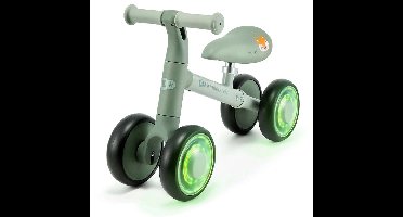 Kinderkraft CUTIE FLASH Loopfiets 3-Wiel – Verstelbaar Zadel – LED RGB Wielen – Stuurbegrenzer – 12-36 Maanden – Groen