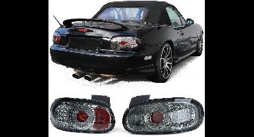 LED Achterlichten Helder Zwart/Chroom – Mazda MX5 NB NBFL 1998–2005
