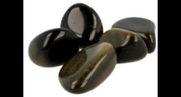 Obsidiaan goud 100 gr. trommelstenen (mt3)