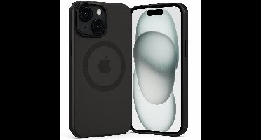 SnapSkin Hoesje geschikt voor iPhone 14 Plus / 15 Plus - Geschikt voor MagSafe Case - Semi-Transparant Zwart
