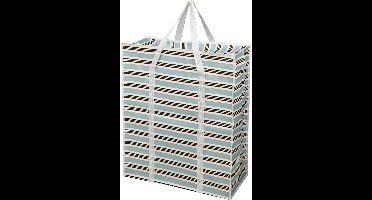 Storage Solutions Grote opberg tas voor dekens/kussens/speelgoed - met rits - Retro kleuren mix - 55 x 27 x 65 cm- met hengsels - 96 Liter