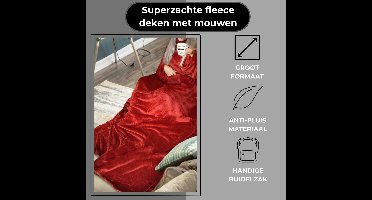 Deluxe Fleece Deken met Mouwen – Extra Groot & Anti-Pluis