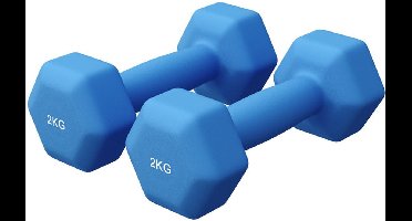 Gorilla Sports Vinyl Halterset 2 x 2 kg – Neopreen – Antislip – Ergonomisch – Blauw
