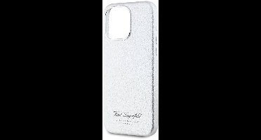 Karl Lagerfeld, Hoesje Geschikt voor Apple iPhone 15 Pro Max Hotel RSG Textured Grainy Elegant, Zilveren