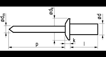 Popnagel Stl/Stl 1241 Dicht 4X12Mm 500