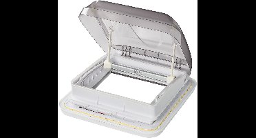 ProPlus Dakluik LED - 40 x 40 cm - 12 Volt - Zonder permanente ventilatie - met Ventilator - Maximale openingshoek 60° - Insectenhor - Transparant