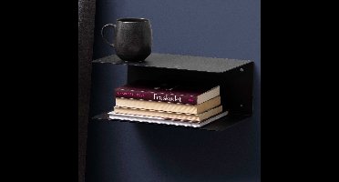 Wandplank Jolie 2 legplanken - zwart - Actona - Wandrek - Zwart - Metaal - Set van 2