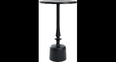 PTMD Resha Bijzettafel - H62 x Ø40 cm - Aluminium - Zwart