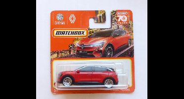 MATCHBOX 2022 RENAULT MEGANE RED 100-100 HLC69 1:64 METAL SHORT CARD