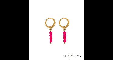 Cliste Couture - Neon Roze Oorbellen Set - Sieraden - Oorbellen Dames - Verguld - Oorbellen