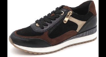 Marco Tozzi Dames Sneaker - 23719-098 Zwart/Combi - Maat 42
