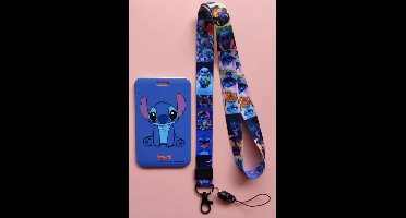 Badgehouder - Kaart houder school of werk - Stitch - Verticaal incl bijpassend keycord - blauw - keykoord - Cardholder - Lilo en Stitch - Disney - Little Stitch