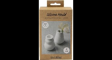 Creativ Company siliconen gietvorm vaas en kandelaar mat transparant 2 stuks.