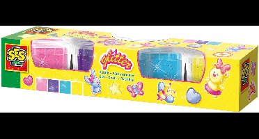 SES Creative - Glitter Klei - Glitter Kleuren (4x90g) - Vegan en Glutenvrij - Herbruikbaar - Uitwasbaar - Vanaf 2 jaar