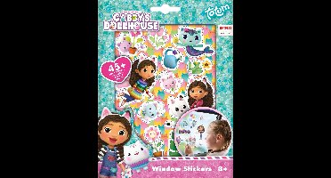 Gabby's Poppenhuis Totum 45 raamstickers verplaatsbare stickers niet permanent - educatief speelgoed junior vanaf 3 jaar - voor thuis en op reis vakantie - Gabby's Dollhouse