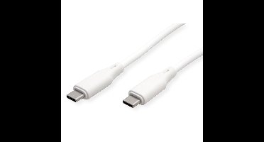 ROLINE USB 2.0-kabel, type C-C, M/M , Silicone, 60W, wit, 1 m
