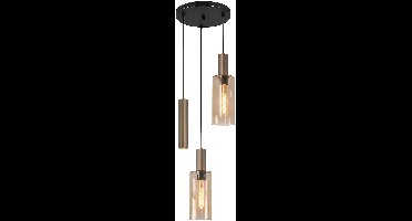 Highlight - Hanglamp Perugia 2+1 lichts Ø 40 cm zwart amber