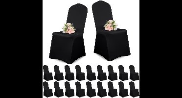Boraboi® Zwarte stretch stoelhoezen set van 20 stuks voor veelzijdige decoratie en bescherming