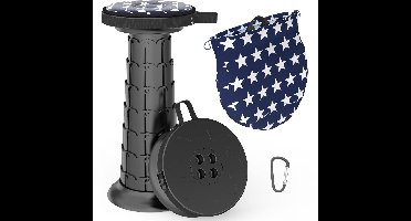 Boraboi® Draagbare en Inklapbare Telescopische Kruk met Kussen voor Binnen- en Buitengebruik, Verstelbare Hoogte