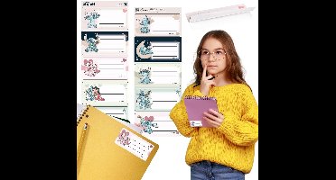 DISNEY Stitch SET naamstickers voor schriften, ZELFKLEVEND stickers voor kinder SCHOOLBOEKEN, 20 STICKERS