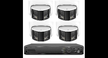 Beveiligingscamerasysteem - Camerabewaking - Beveiligingscamera - POE Camera Kit - Tweeweg Audio - 8CH NVR - 4 Camera's - Weerbestendig - Ingebouwde HDD: 2T - Nachtzicht & Bewegingsdetectie - Binnen en Buiten