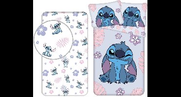 Lilo & Stitch Dekbedovertrek + Hoeslaken - Katoen - Dekbedovertrek 140 x 200 cm - Hoeslaken 90 x 200 cm