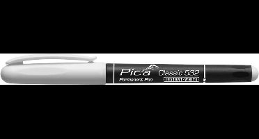 Pica PI53252 Classic Permanent Pen - Rond - Wit - 1-2mm