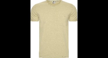 Mario Russo T-shirt - T-shirts Heren - Katoen - L - Olijf Groen