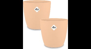GARDEBRUK Bloempot Set van 2 – Weerbestendig Rond 14x13cm - Perzik