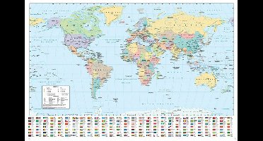 Poster Harper Collins - World Map 21 - Frans - 91,5x61cm