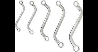 StahlKaiser S-vormige ringsleutelset - 5 delig - 10-19 mm - Bereik moeilijke plekken moeiteloos