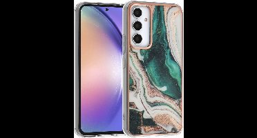 TPU Back Cover hoesje - Marble Groen - Geschikt voor: Samsung Galaxy A54