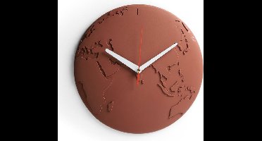 Qualy - Bruin Wandklok “World Wide Waste Clock” W305 x L305 x H34 mm 460 gr