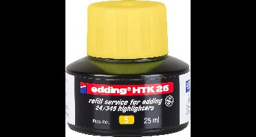 edding HTK 25 navulinkt voor highlighter e-24/e-345 - geel - 25 ml - met capillairsysteem, ideaal voor het schoon en ongecompliceerd navullen van edding highlighters e-345 en e-24