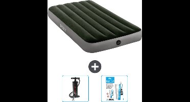 Intex Luchtbed - 1-Persoons - 99 x 191 x 25 cm - Groen - Inclusief Pomp en Reparatieset