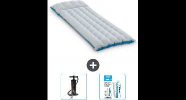 Intex Campingmat - 1-Persoons - 67 x 184 x 17 cm - Blauw - Inclusief Pomp en Reparatieset