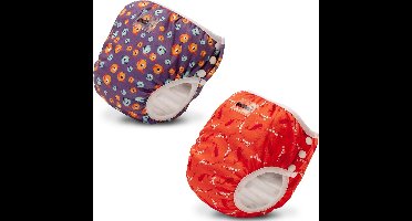 Bambinex Lucky Purple + Bubble - Zwemluier/oefenbroekje - XS - Oeko tex - Drukknopen - Milieuvriendelijk