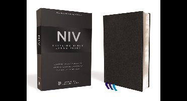 NIV, Thinline Bible, Large Print, Premium Goatskin Leather, Black, Premier Collection, Comfort Print
