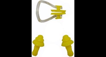 New Age Devi - Zwem-oordoppen met neus-klem: de perfecte oplossing voor elke zwemmer - in maat One Size - Geel