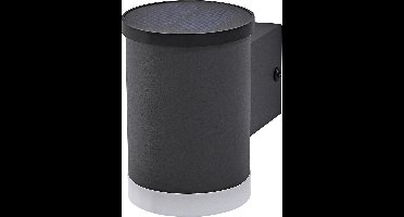 LEDVANCE ENDURA STYLE SOLAR OXFORD buitenlant., 0,5W, 50lm, wandlamp, donkergrijs, indirecte verl., oplaadbare batterij, beschermingsklasse IP44, 3.000K kleurtemp., warm witte lichtkleur, wandlamp