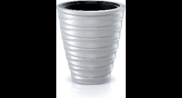 Prosperplast Plantenpot/bloempot Design Waves - buiten/binnen - design kunststof - wit - D38 x H38 cm - met binnenpot