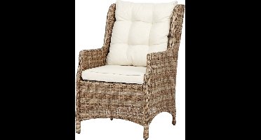 Gram tuinstoel model 2, incl. kussen, naturel en off white.