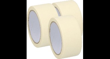 Kinzo Afplaktape/schilderstape - 3x - wit - 36mm x 25m - voor binnen/buiten