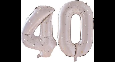 Ginger Ray - Folieballon cijfer 40 - nude en gold - 66 cm