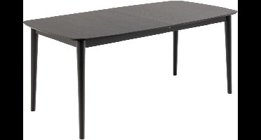 Eetkamertafel Rechthoekig Uitschuifbaar Zwart - Eikenhout - 219x90x75cm - Eetkamertafel Gradje - Giga Living