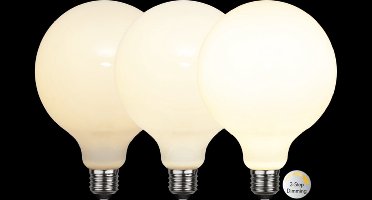 3 standen - G125 Globelamp - E27 - 7.5W - Extra Warm Wit - 2700K - Opaal