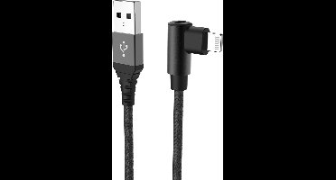 Celly Datakabel USB-A > Lightning – MFI - L stekker - Opladen en gegevens overdragen - 1 Meter - Zwart