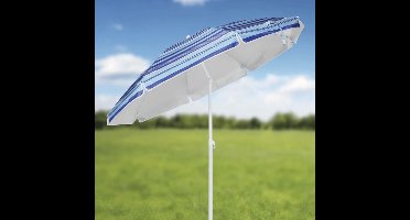HI - Strandparasol - 200 - cm - gestreept - blauw
